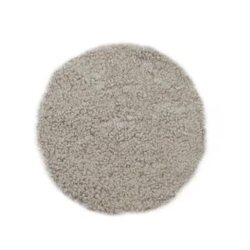 Short Wool Round Sheepskin Cushion, Bleacher Seat Pad, Natural Sheepskin Seat Plates/Chair Pads, Shearling Sheepskin Seat Pad-Grey
